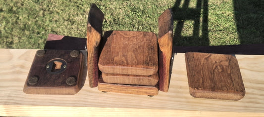 Wine Barrel Coasters and Opener