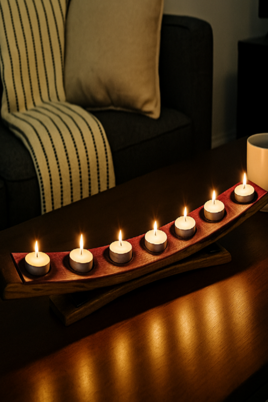 Wine Barrel Candle Holder